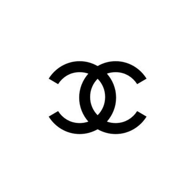 Black Chanel logo on a white background