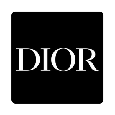 Dior logo on a black background