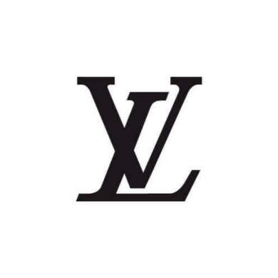 Black 'LV' logo on a white background